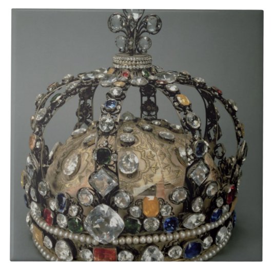 De kroon van Louis XV, 1722 (geled zilver, vervang Tegeltje (Voorkant)