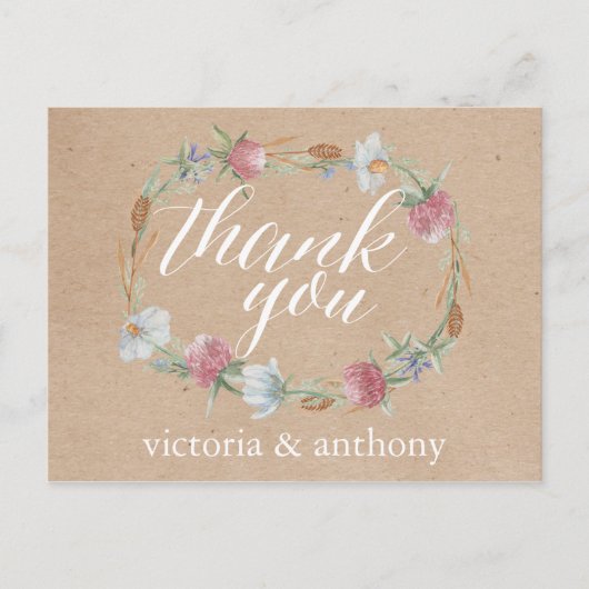 De Kroon van Wildflower op het Bedankt van het Briefkaart (Voorkant)