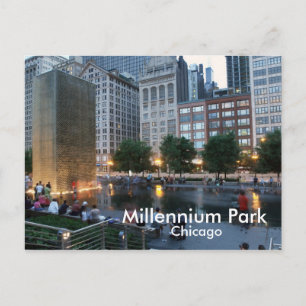 De kroonfontein, Millennium Park, Chicago Briefkaart