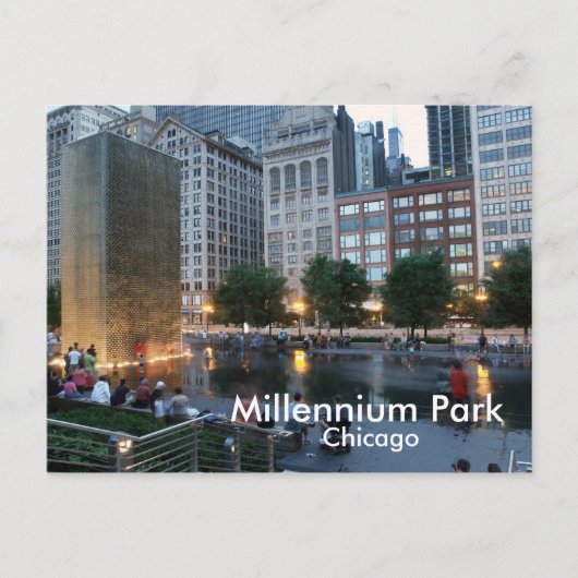 De kroonfontein, Millennium Park, Chicago Briefkaart (Voorkant)