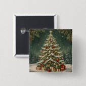 De Kroonjuweel van het Winterwoud Vierkante Button 5,1 Cm (Voorkant /achterkant)
