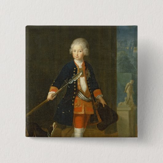 De kroonprins Frederick II Vierkante Button 5,1 Cm (Voorkant)