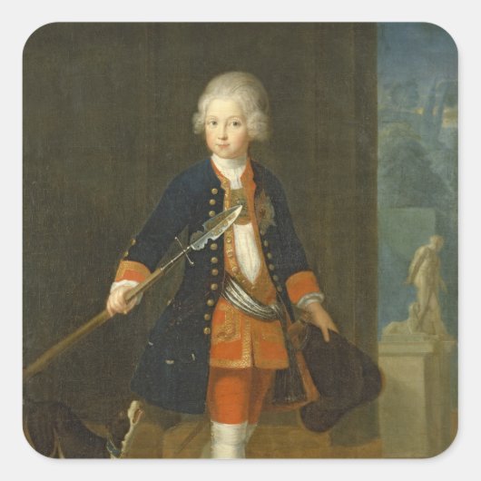 De kroonprins Frederick II Vierkante Sticker (Voorkant)