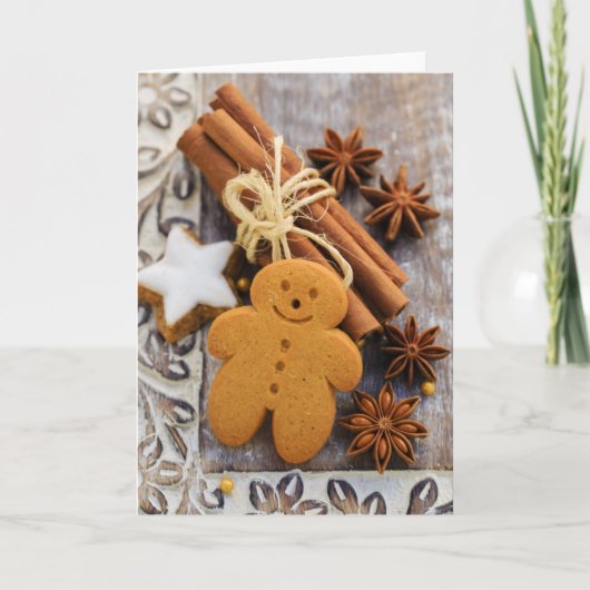 De Kruiden van Kerstmis, de Sterren van de Gember Feestdagen Kaart (Voorkant)