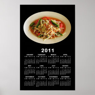 De kruidige Kalender van de Salade van de Papaja Poster