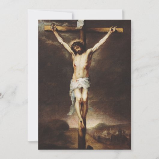 De Kruisiging door Bartolome Esteban Murillo Kaart (Voorkant)