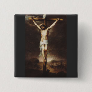 De Kruisiging door Bartolome Esteban Murillo Vierkante Button 5,1 Cm