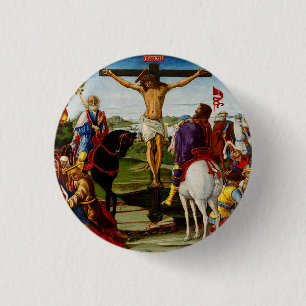 De kruisiging door Benvenuto di Giovanni Ronde Button 3,2 Cm