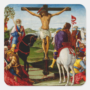 De Kruisiging door Benvenuto di Giovanni Vierkante Sticker