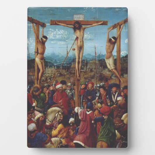 De Kruisiging door Van Eyck Fotoplaat (voorkant)