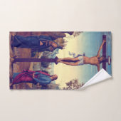 De kruisiging met de Maagd door Pietro Perugino Bad Handdoek (Handdoek)