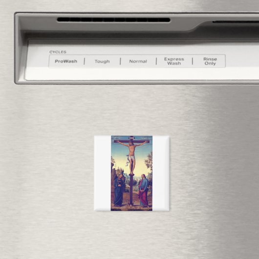 De kruisiging met de Maagd door Pietro Perugino Magneet (Insitu (Vaatwasser))