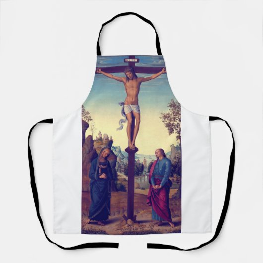 De kruisiging met de Maagd door Pietro Perugino Schort (Voorkant)