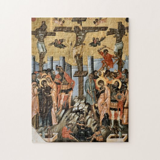 De kruisiging van Jezus Christus Orthodox Christel Legpuzzel (Verticaal)