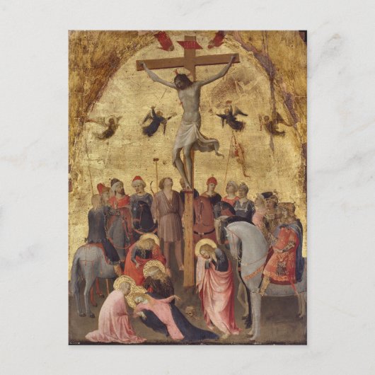 De kruisiging van Jezus door Fra Angelico Briefkaart (Voorkant)