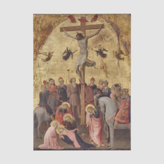 De kruisiging van Jezus door Fra Angelico Tissuepapier (Voorkant)