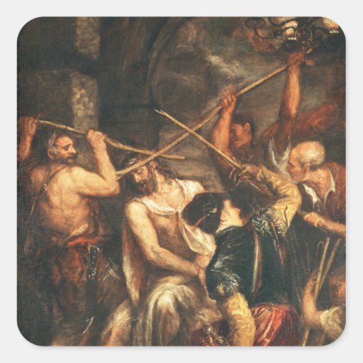 De kruising met Thorns Vierkante Sticker (Voorkant)