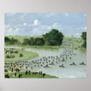 De kruising van de San Joaquin, Paraguay, 1865 Poster