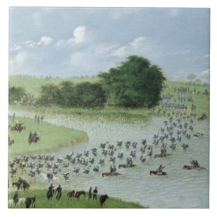 De kruising van de San Joaquin, Paraguay, 1865 Tegeltje