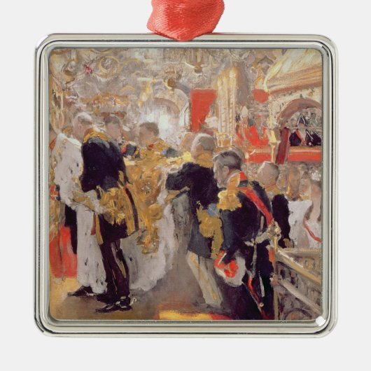 De kruising van keizer Nicholas II Metalen Ornament (Voorkant)