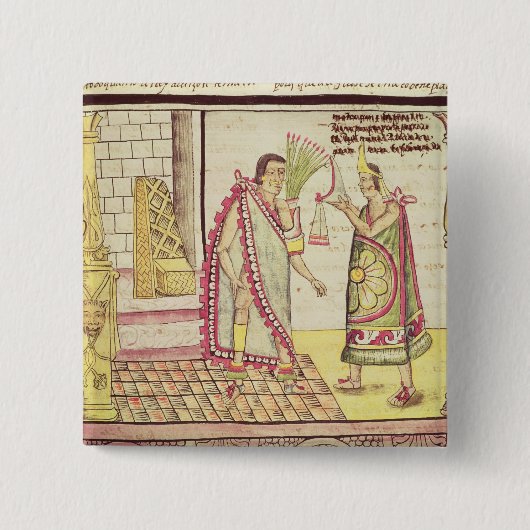 De kruising van Montezuma II Vierkante Button 5,1 Cm (Voorkant)