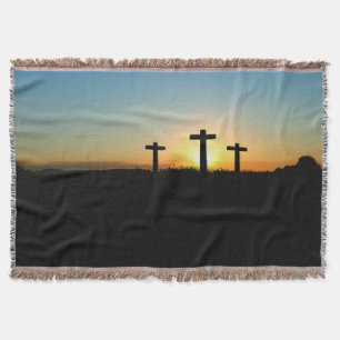 De kruisingen van de kroonkalk bij zonsondergang deken