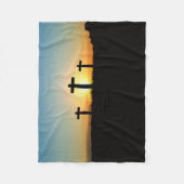 De kruisingen van de kroonkalk bij zonsondergang fleece deken (Voorkant)