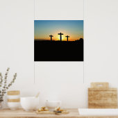 De kruisingen van de kroonkalk bij zonsondergang poster (Keuken)
