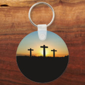 De kruisingen van de kroonkalk bij zonsondergang sleutelhanger (Voorkant)