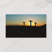 De kruisingen van de kroonkalk bij zonsondergang visitekaartje (Achterkant)