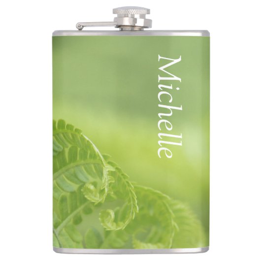 De krullende Bladeren van de Varen, Groen, Vage Heupfles (Voorkant)