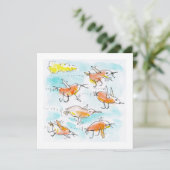 De kudde van kleine vogels feestdagenkaart (Staand voorkant)