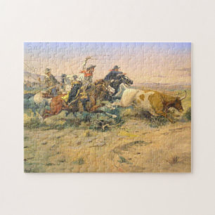 De kudde-verlater Cowboy Wranglers C Russell 1897 Legpuzzel