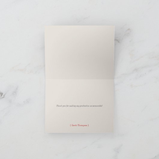 De kuif Afstuderen danken u: Navy blue Bedankkaart (Binnen)