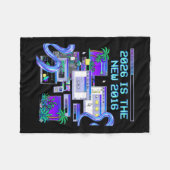 De Kunst 2016 Vaporwave Pixel Computer Esthetiek Fleece Deken (Voorkant (Horizontaal))