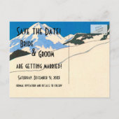 De  Kunst Deco houdt van Kus Skis sparen de Datum! Aankondigingskaart (Achterkant)