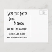 De Kunst Deco Liefde en Romance, sparen de Datum! Aankondigingskaart (Achterkant)