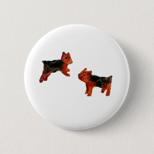 De Kunst Leuke Terriers van honden Ronde Button 5,7 Cm (Voorkant)