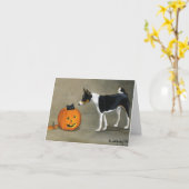 De Kunst Notecard van de Hond van "Basenji Kaart (Gele Bloem)