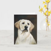 De Kunst Notecard van de Hond van de labrador Kaart (Gele Bloem)
