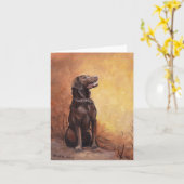 De Kunst Notecard van de Hond van Labe van de Kaart (Gele Bloem)