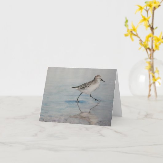 De Kunst Notecard van de Vogel van de Pijper van Kaart (Gele Bloem)