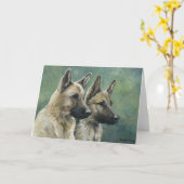 De Kunst Notecards van de Duitse herder van de Kaart (Gele Bloem)