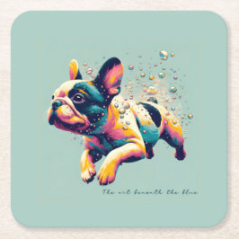 De kunst onder het blauw kartonnen onderzetters