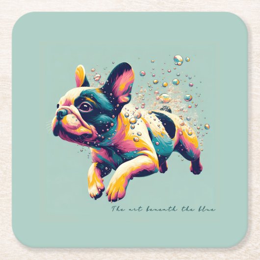 De kunst onder het blauw kartonnen onderzetters (Voorkant)