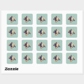 De kunst onder het blauw vierkante sticker (Vel)