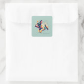 De kunst onder het blauw vierkante sticker (Tas)
