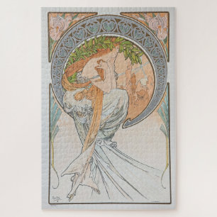 De kunst - Poëzie 1898: een art nouveau van Mucha Legpuzzel