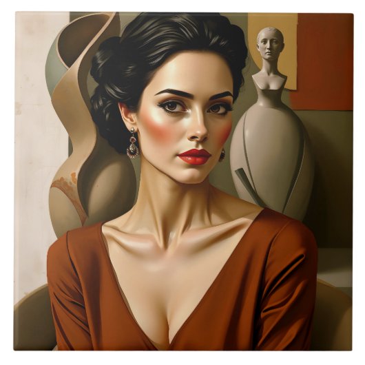 De kunst tussen ons – kleurrijk portret tegeltje (Voorkant)