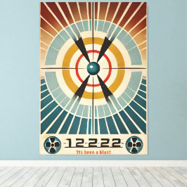 De kunst uit het atoomtijdperk van de vorige eeuw  canvas afdruk